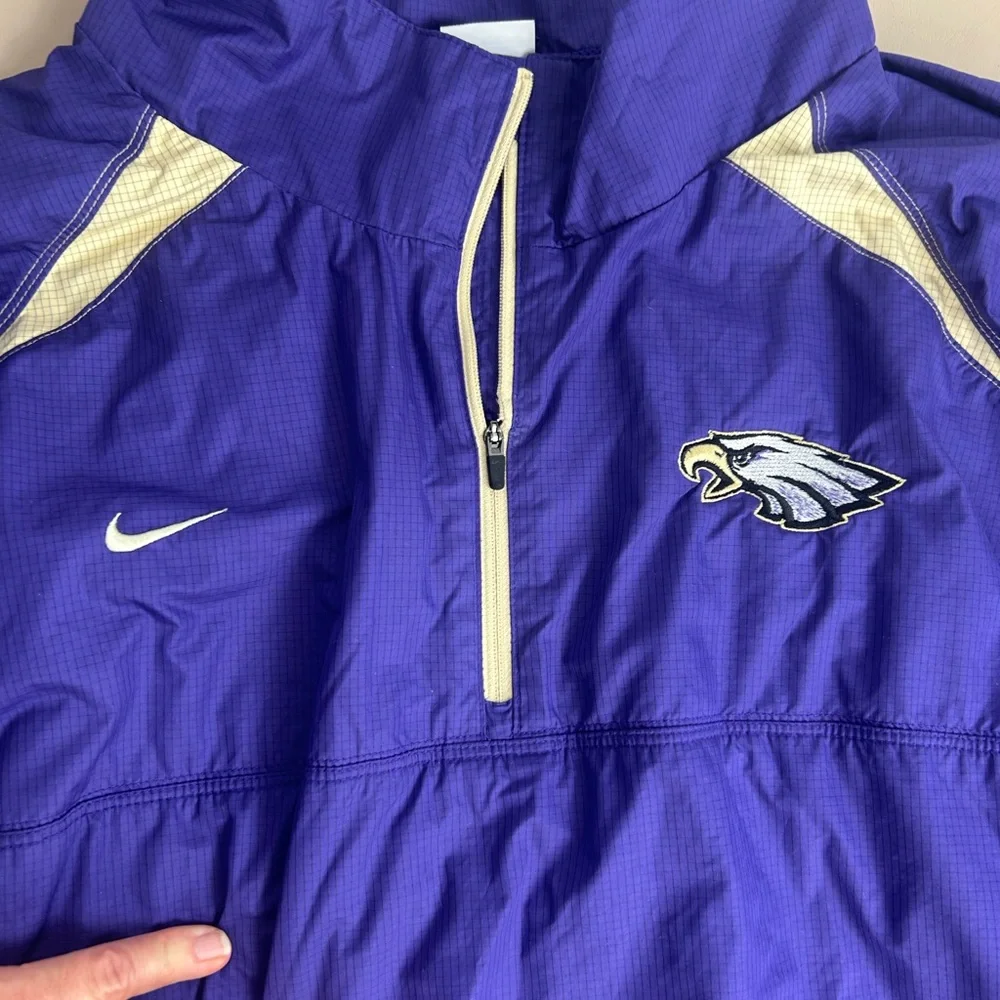 Nike Men's XXL Philadelphia Eagles Storm Fit Purple Windbreaker Jacket READ FLAW